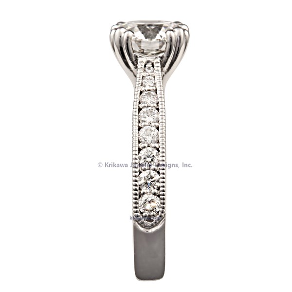 Regal Millegrain Cathedral Engagement Ring